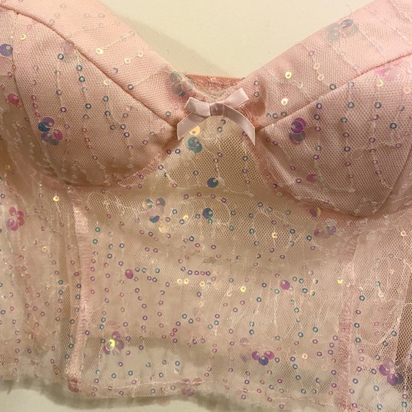 Pink sequin corset - Picture 3 of 6